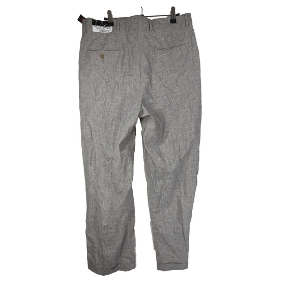 Vintage Bill Blass Pants Mens 36x30 Gray Linen Made In Italy Dress Pant Pleated - Picture 2 of 14
